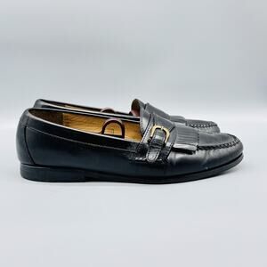 Cole Haan Shoes Mens 10 Black Leather City Loafers Buckle Slip On Classic Dress